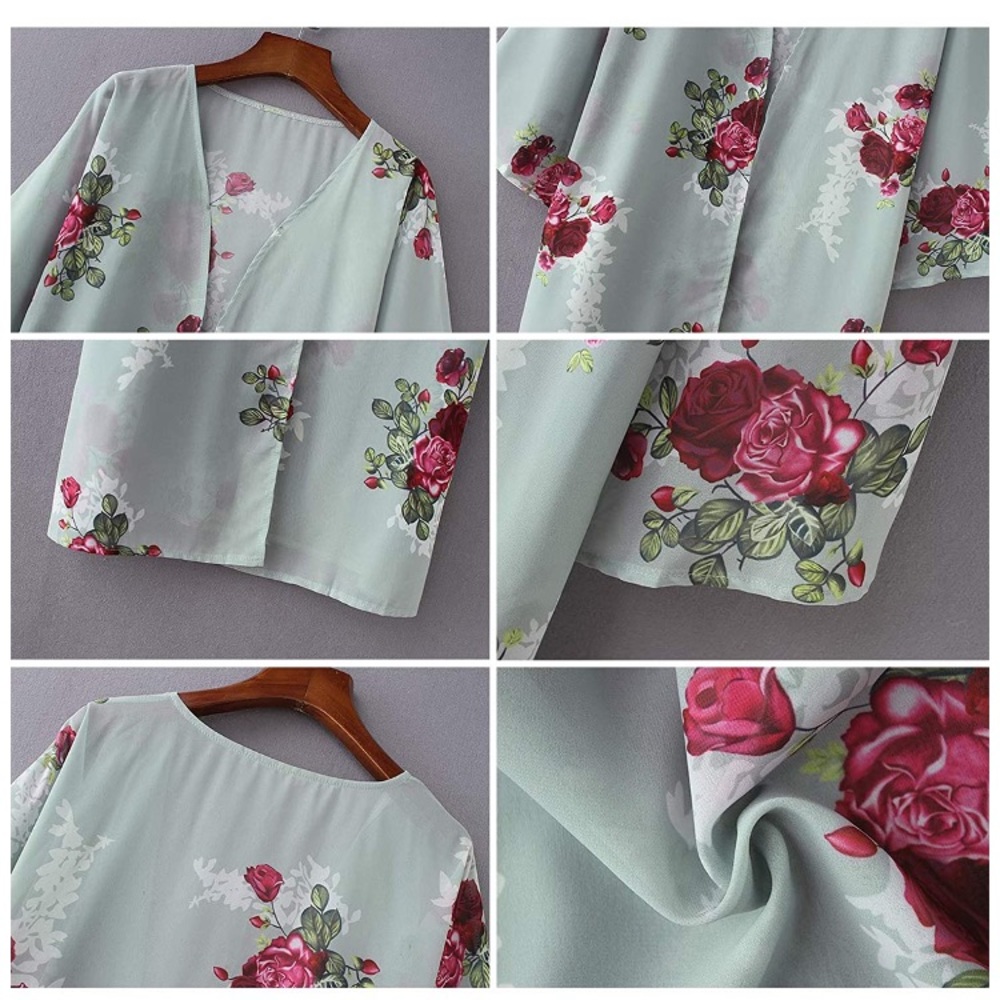 New Boho Cardigan Floral Print Kimono - Picture 6 of 6